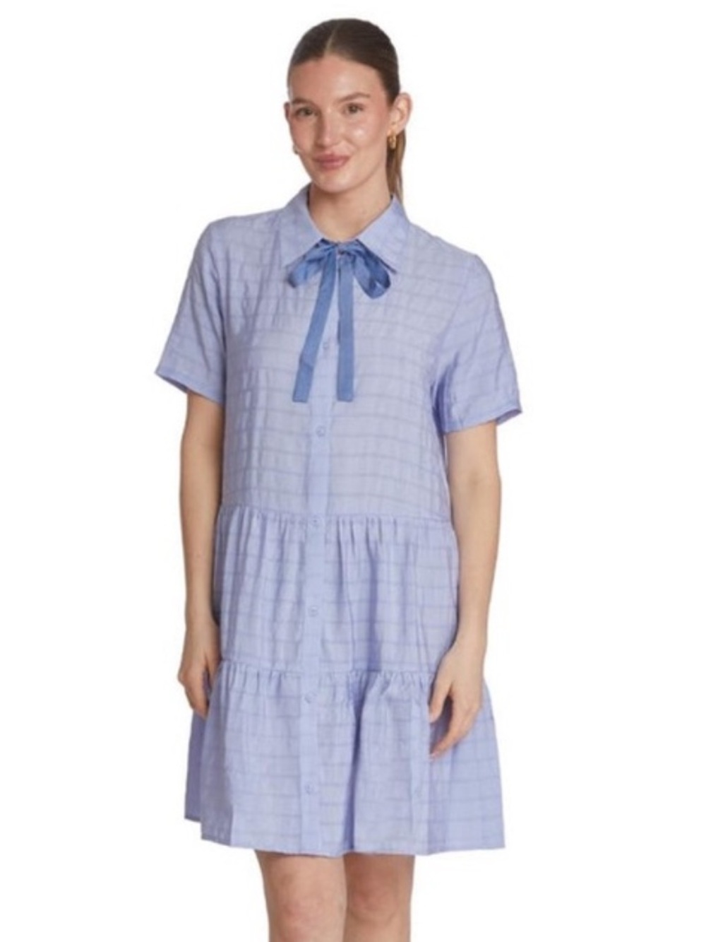 NEW Taylor Tillman Frankie Dress Blue Bow Size Large NWT.     Sk3